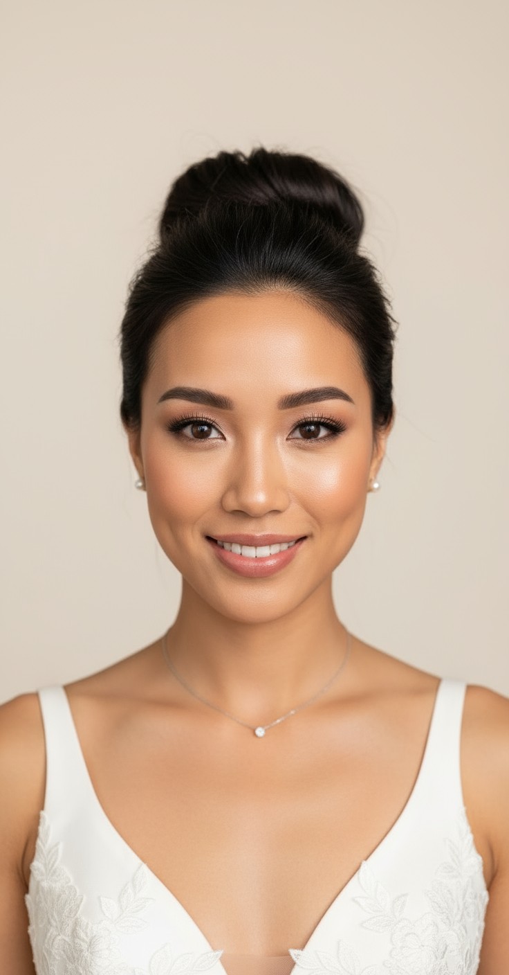 After High Bun Wedding Updo